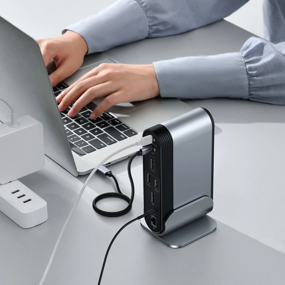 Wholesale Baseus Working Station Multifunctional Type-C HUB Adapter (CN+UK+EU) Dark gray - BSU2099 - {ean13} - Hurt