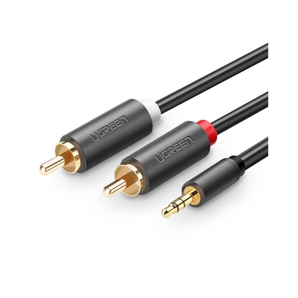Hurtownia GSM - UGREEN AV102 Kabel 2x RCA (Cinch) jack 3.5 mm 3m (czarny) - UGR574BLK - {ean13} - Hurt