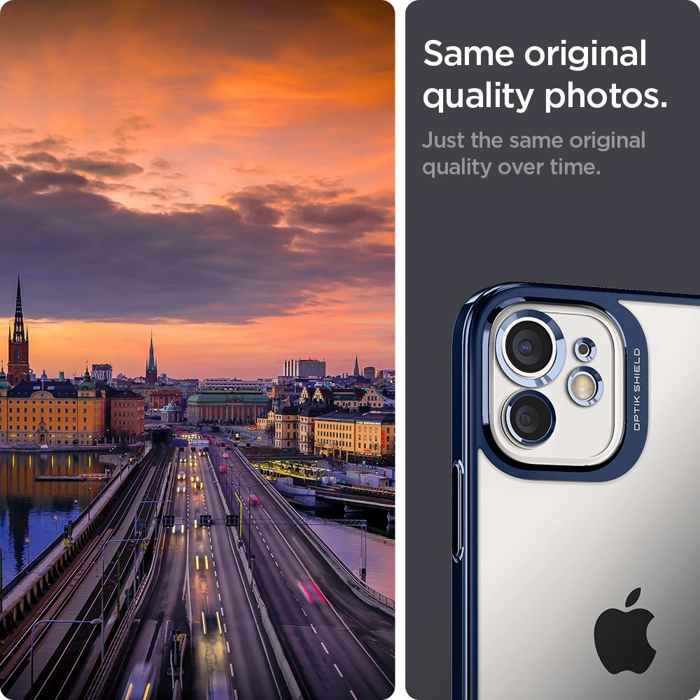 Wholesale Spigen Optik Crystal Apple iPhone 12 Chrome Blue - SPN1572BLU - {ean13} - Hurt