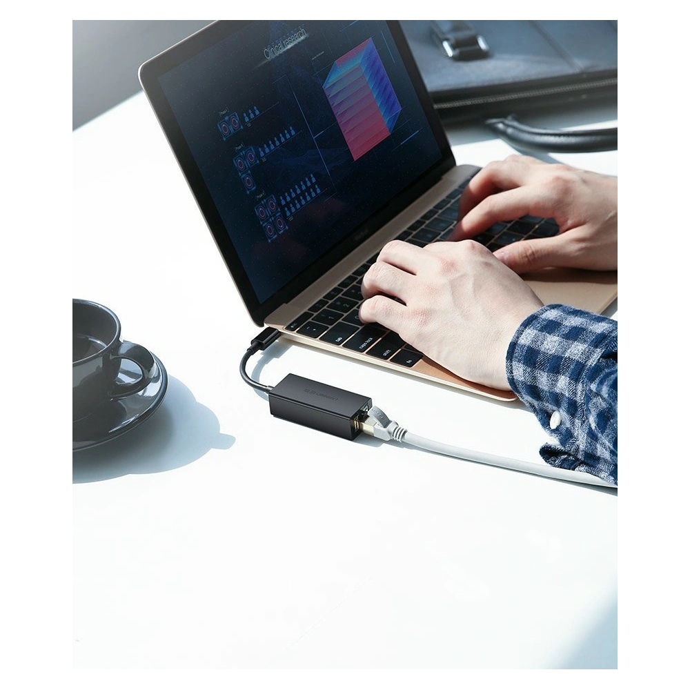 Hurtownia GSM - UGREEN externí síťová karta USB Typ C 1000Mbps Gigabit USB Typ C 3.1 Thunderbolt 3 černá (50307) - UGR667BLK - {ean13} - Hurt