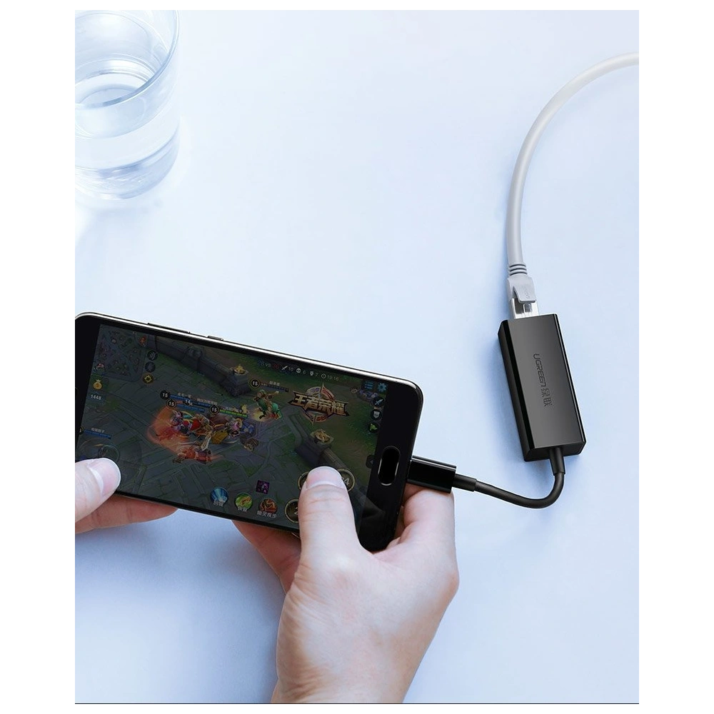 Hurtownia GSM - UGREEN externí síťová karta USB Typ C 1000Mbps Gigabit USB Typ C 3.1 Thunderbolt 3 černá (50307) - UGR667BLK - {ean13} - Hurt
