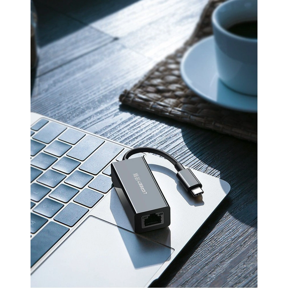 Hurtownia GSM - UGREEN externí síťová karta USB Typ C 1000Mbps Gigabit USB Typ C 3.1 Thunderbolt 3 černá (50307) - UGR667BLK - {ean13} - Hurt