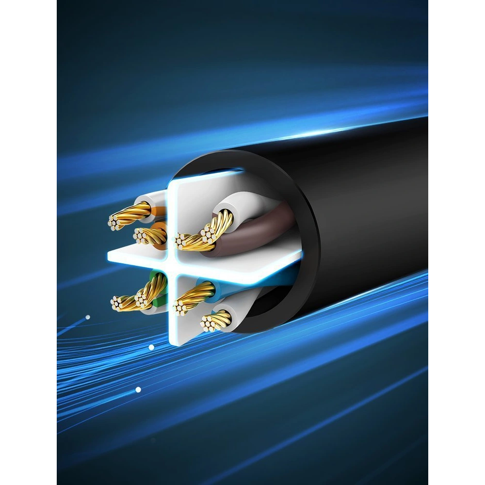 Hurtownia GSM - UGREEN kabel internetový síťový Ethernet patchcord RJ45 Cat 6 UTP 1000Mbps 20m černý (20166) - UGR673BLK - {ean13} - Hurt