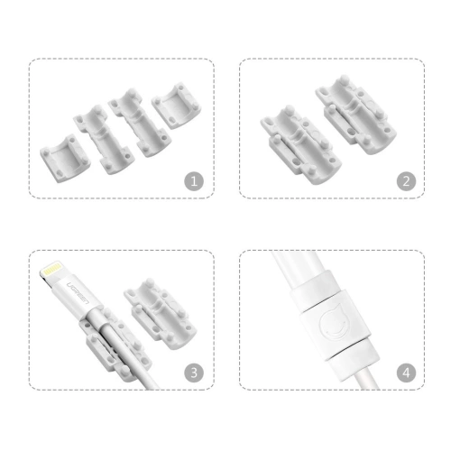 UGREEN 6x osłona zabezpieczenie oryginalnego kabla Lightning biały (40705)