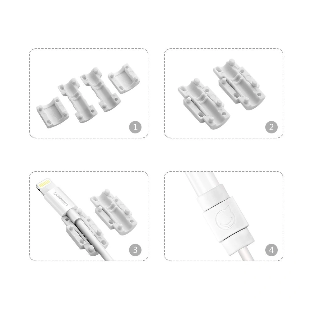 Hurtownia GSM - UGREEN 6x ochrana originálního kabelu Lightning bílá (40705) - UGR676WHT - {ean13} - Hurt