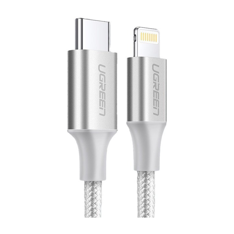 Hurtownia Ugreen - 6957303875238 - UGR683SLV - UGREEN kabel przewód USB Typ C - Lightning MFI 1 m 3 A 36 W srebrny (70523) - B2B homescreen
