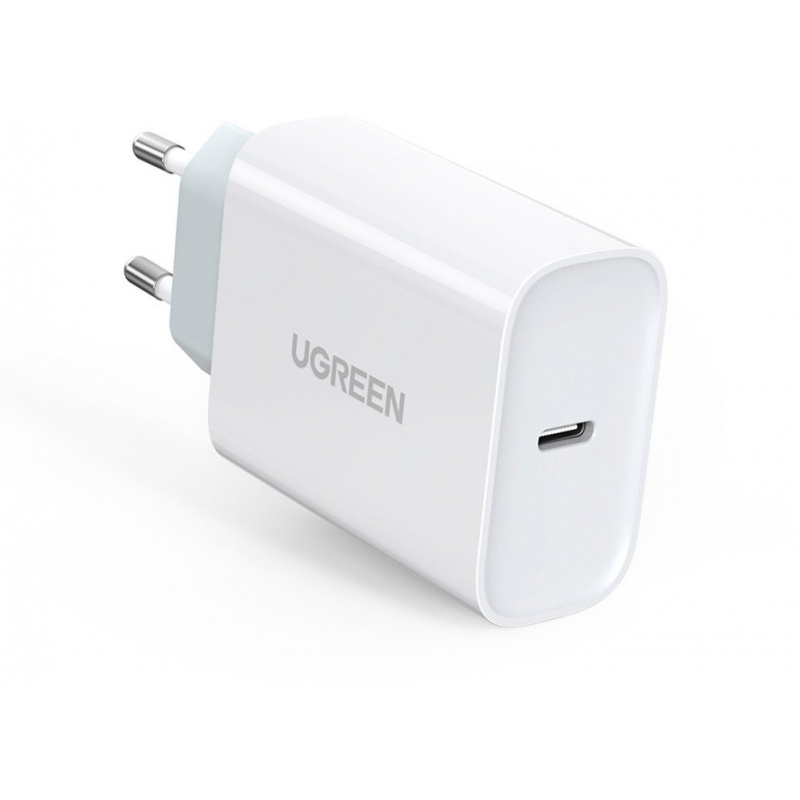 Ugreen Distributor - 6957303871612 - UGR684WHT - Ugreen fast wall charger travel adapter USB Typ C Power Delivery 30 W Quick Charge 4.0 white (70161) - B2B homescreen