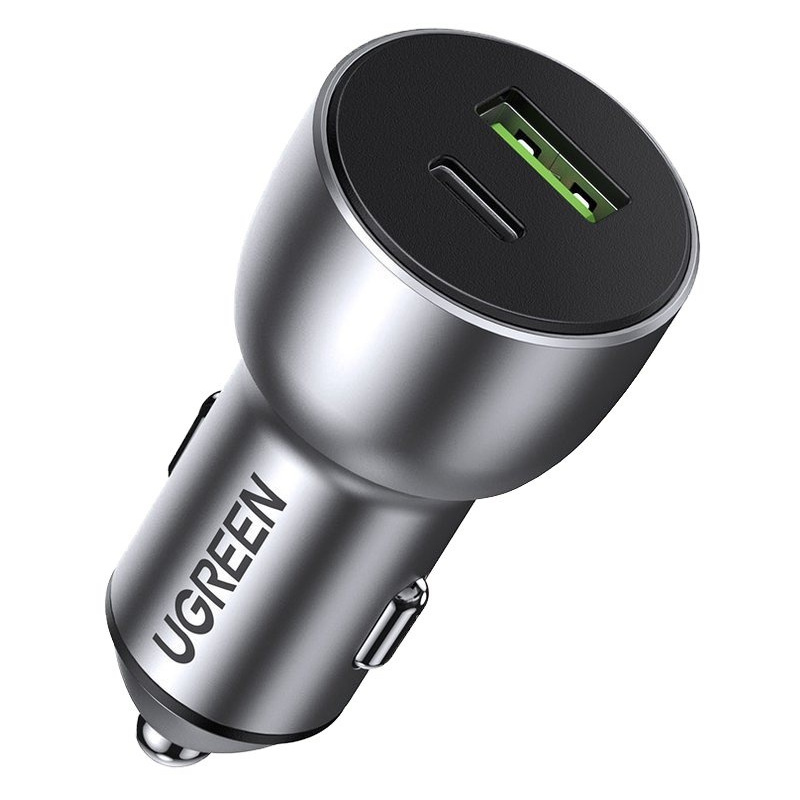 Ugreen Distributor - 6957303869800 - UGR691GRY - Ugreen fast car charger USB / USB Typ C Quick Charge 3.0 Power Delivery 36 W 3 A gray (CD213 60980) - B2B homescreen