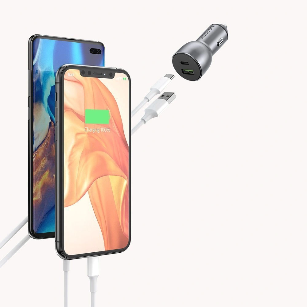 Hurtownia GSM - UGREEN automobilová nabíječka USB / USB Typ C Quick Charge 3.0 Power Delivery 36 W 3 A šedá (CD213 60980) - UGR691GRY - {ean13} - Hurt