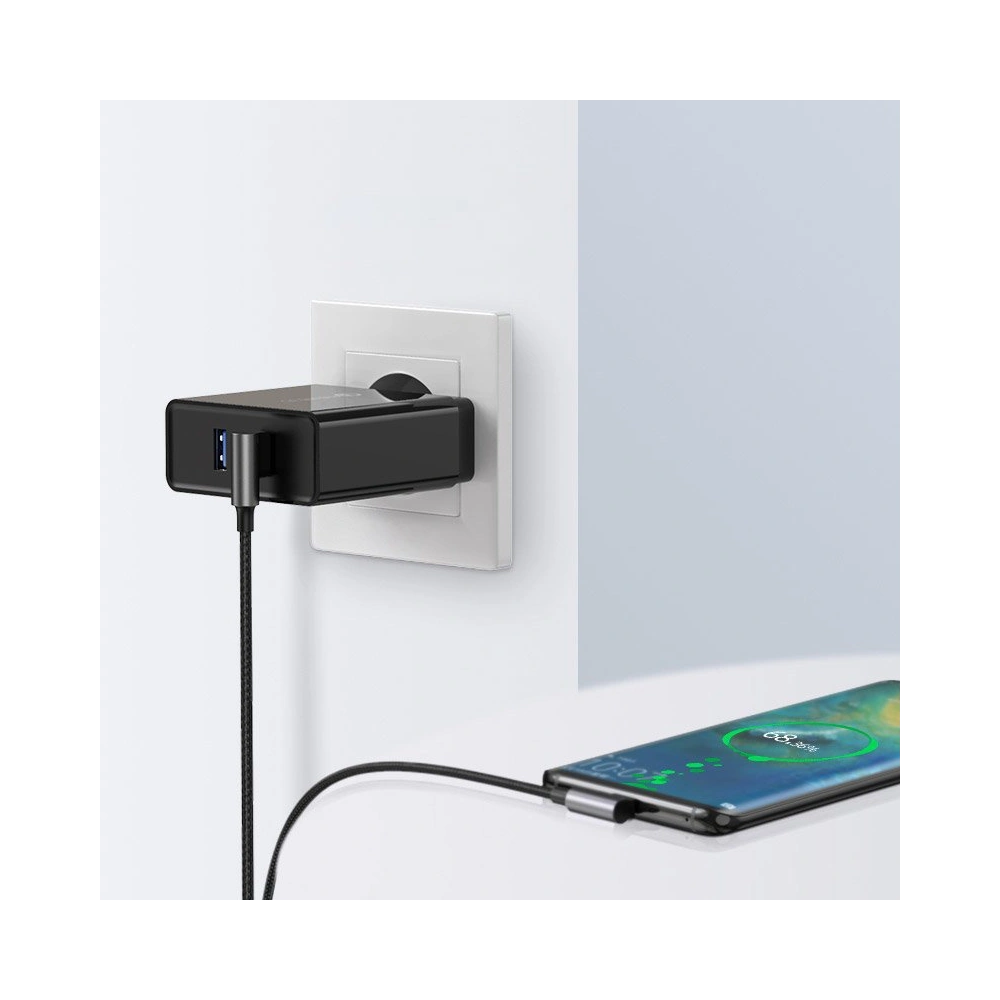 Hurtownia GSM - UGREEN úhlový kabel USB - USB Typ C Quick Charge 3.0 QC3.0 3 A 1,5 m šedý (US176 60783) - UGR693GRY - {ean13} - Hurt