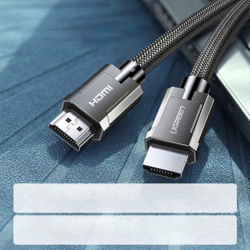 UGREEN kabel przewód HDMI 2.1 8K 60 Hz / 4K 120 Hz 3D 48 Gbps HDR VRR QMS ALLM eARC QFT 1,5 m szary (HD135 70320)