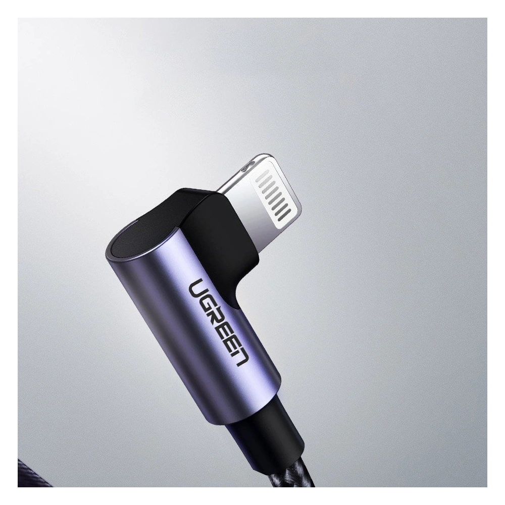 Hurtownia GSM - UGREEN MFI kątowy kabel przewód z bocznym wtykiem USB Typ C - Lightning Power Delivery 3 A 1,5 m szary (60764 US305) - UGR703GRY - {ean13} - Hurt