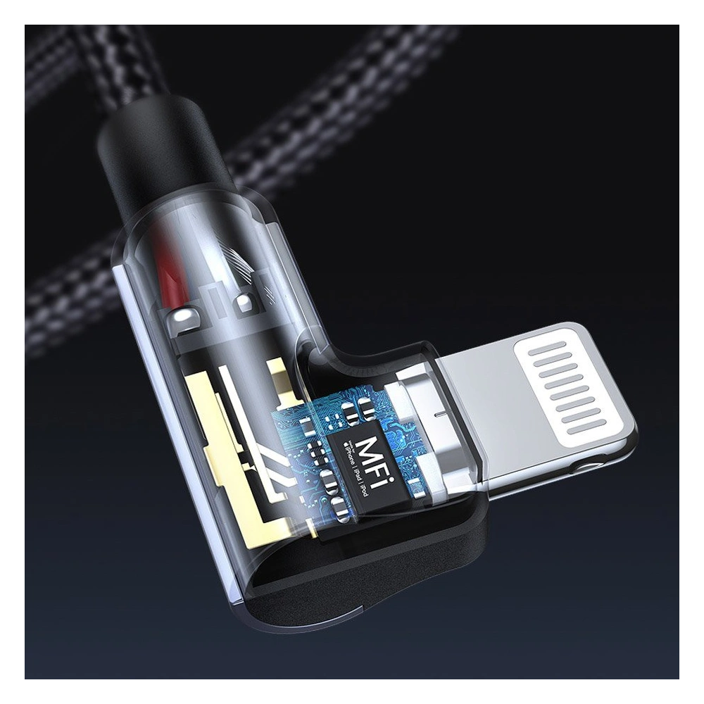 Hurtownia GSM - UGREEN MFI kątowy kabel przewód z bocznym wtykiem USB Typ C - Lightning Power Delivery 3 A 1,5 m szary (60764 US305) - UGR703GRY - {ean13} - Hurt