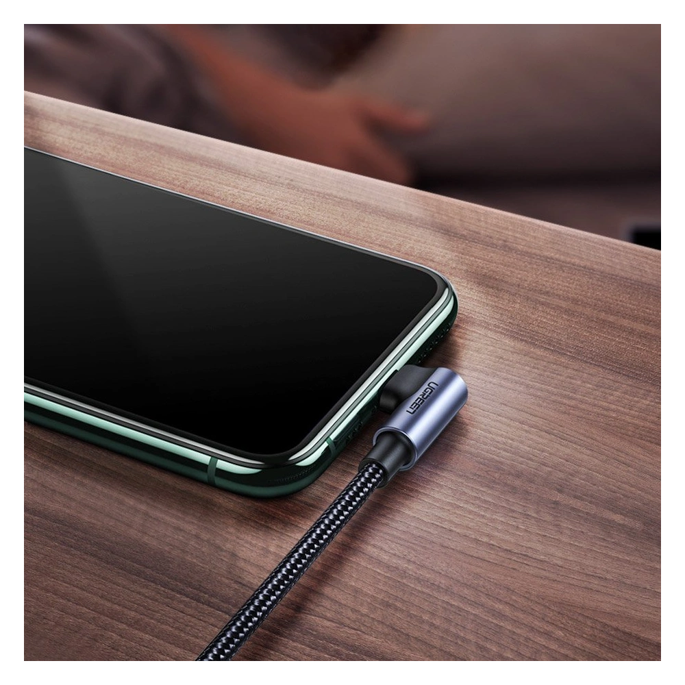 Hurtownia GSM - UGREEN MFI kątowy kabel przewód z bocznym wtykiem USB Typ C - Lightning Power Delivery 3 A 1,5 m szary (60764 US305) - UGR703GRY - {ean13} - Hurt