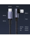 Hurtownia GSM - UGREEN MFI kątowy kabel przewód z bocznym wtykiem USB Typ C - Lightning Power Delivery 3 A 1,5 m szary (60764 US305) - UGR703GRY - {ean13} - Hurt