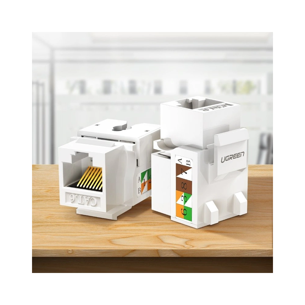 Hurtownia GSM - UGREEN 5x gniazdo samozaciskowe Ethernet Cat 6 8P8C RJ45 1000 Mbps 568A/B biały (80179 NW143) - UGR722WHT - {ean13} - Hurt
