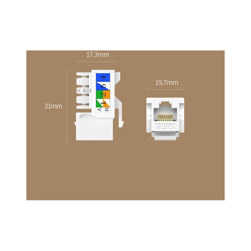 Hurtownia GSM - UGREEN 5x gniazdo samozaciskowe Ethernet Cat 6 8P8C RJ45 1000 Mbps 568A/B biały (80179 NW143) - UGR722WHT - {ean13} - Hurt