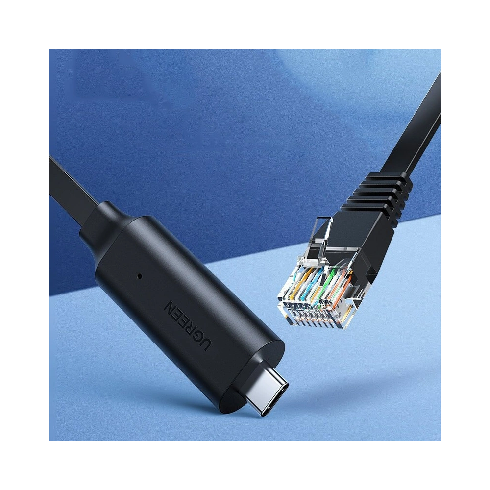 Hurtownia GSM - UGREEN adapter przejściówka kabel sieciowy konsolowy internetowy USB Typ C - RJ45 1,5 m czarny (80186 CM204) - UGR724BLK - {ean13} - Hurt
