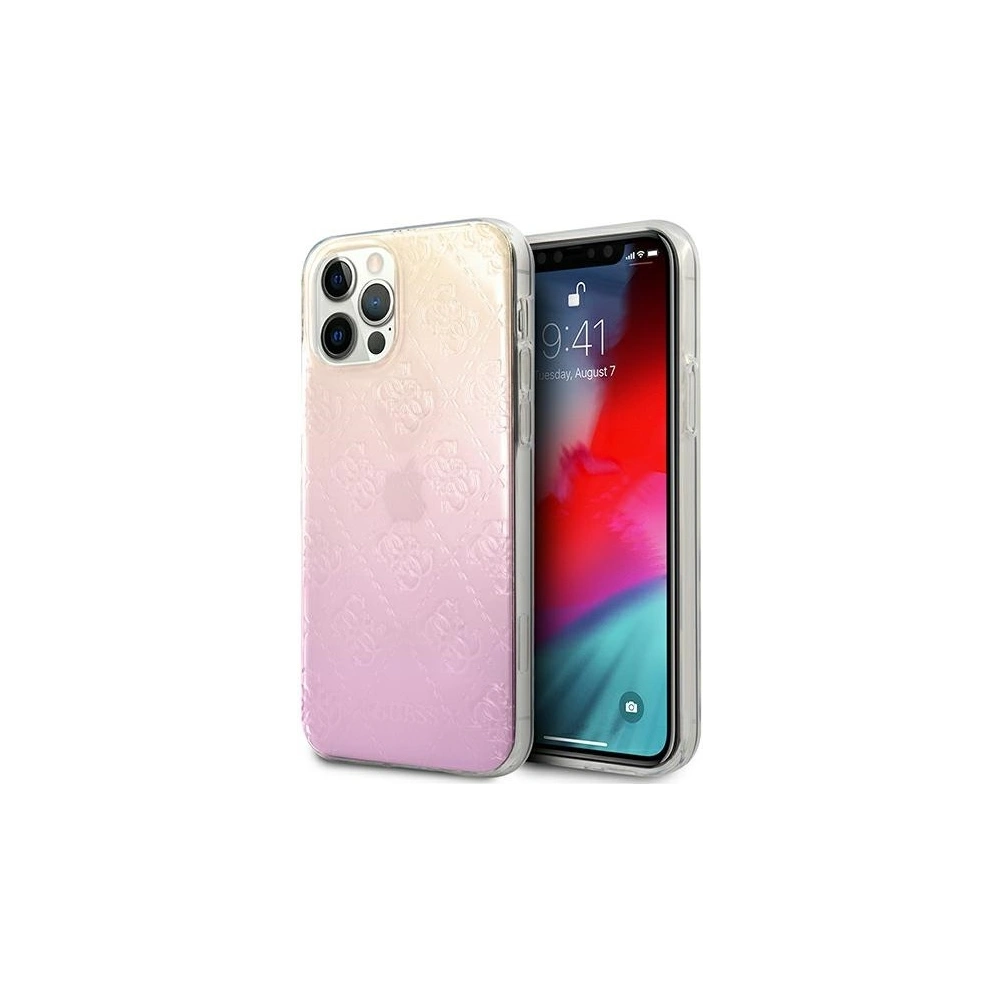 Hurtownia GSM - Etui Guess GUHCP12M3D4GGPG Apple iPhone 12/12 Pro růžový pink 3D Raised 4G Gradient - GUE959PNK - {ean13} - Hurt