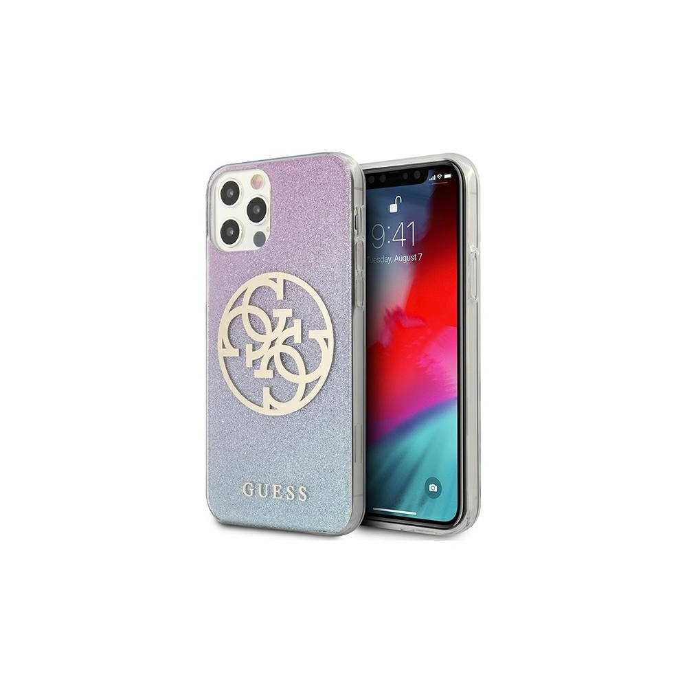 Hurtownia GSM - Etui Guess GUHCP12MPCUGLBPG Apple iPhone 12/12 Pro modré/blue tvrdé pouzdro Glitter Gradient 4G Circle Logo - GUE960BLU - {ean13} - Hurt