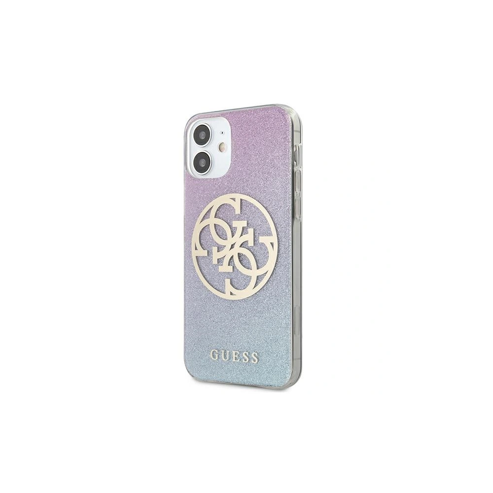 Hurtownia GSM - Etui Guess GUHCP12SPCUGLBPG Apple iPhone 12 mini modrý/blue tvrdý kryt Glitter Gradient 4G Circle Logo - GUE961BLU - {ean13} - Hurt