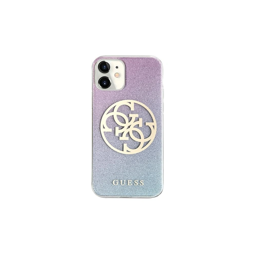 Hurtownia GSM - Etui Guess GUHCP12SPCUGLBPG Apple iPhone 12 mini modrý/blue tvrdý kryt Glitter Gradient 4G Circle Logo - GUE961BLU - {ean13} - Hurt