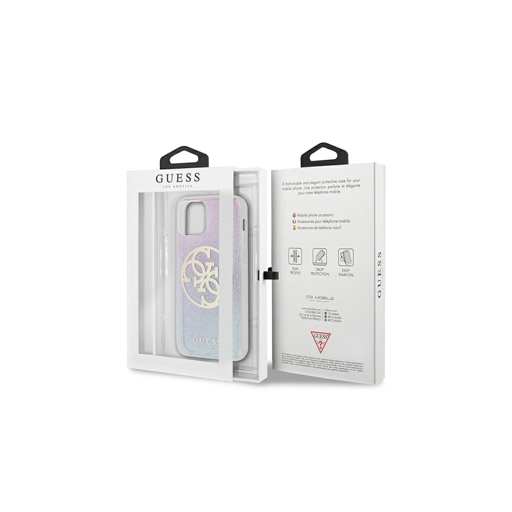 Wholesale Guess GUHCP12SPCUGLBPG Apple iPhone 12 mini blue hard case Glitter Gradient 4G Circle Logo - GUE961BLU - {ean13} - Hurt