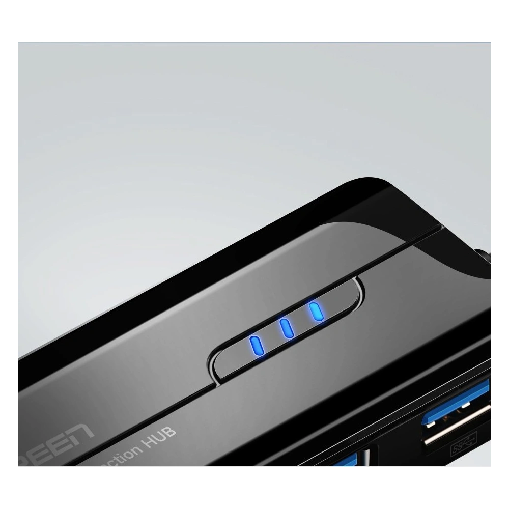 Hurtownia GSM - Ugreen rozdzielacz HUB 3x USB 3.0 zewnętrzna karta sieciowa RJ45 Giga Ethernet czarny (20265) - UGR807BLK - {ean13} - Hurt