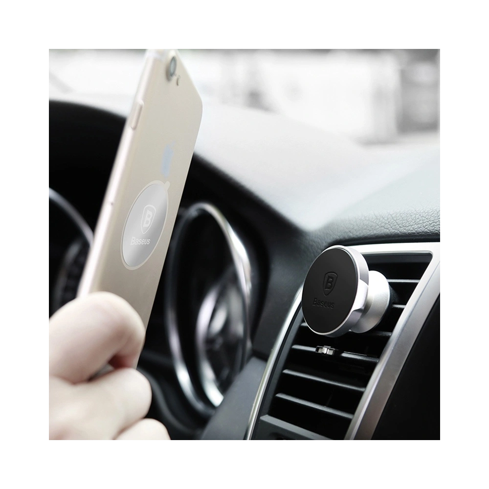 Wholesale Baseus Small Ears Series Universal Air Vent Magnetic Car Mount Holder silver (SUER-A0S) - BSU2164SLV - {ean13} - Hurt