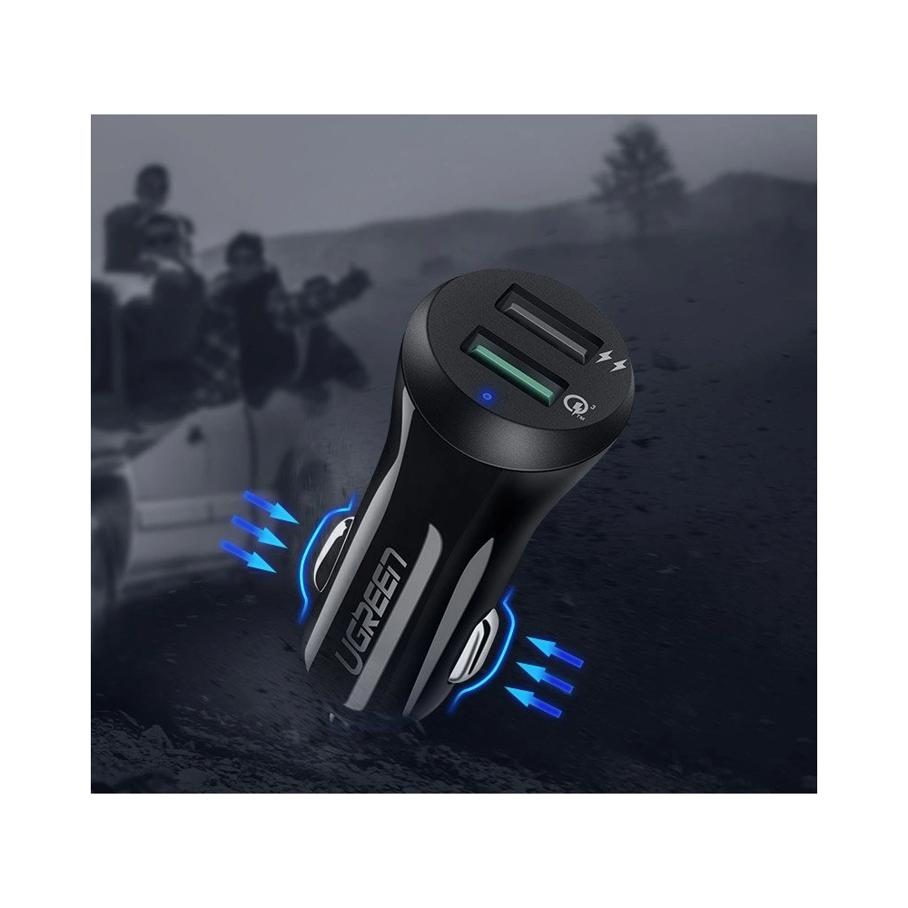 Hurtownia GSM - Ugreen automobilová nabíječka Quick Charge 3.0 2x USB 30W 3A černá (40309) - UGR808BLK - {ean13} - Hurt