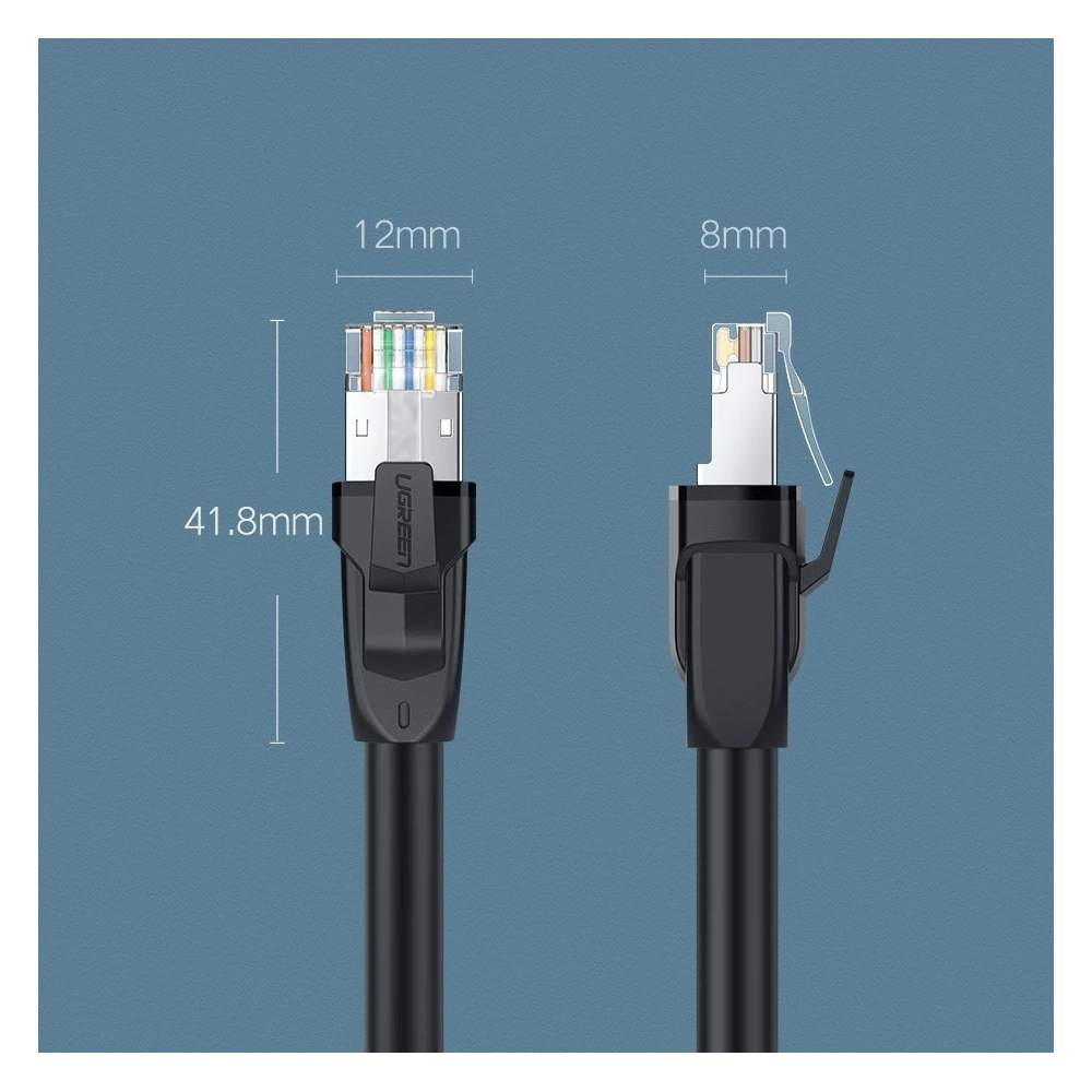 Wholesale Ugreen Ethernet patchcord cable RJ45 Cat 8 T568B 20 m black (80728 NW121) - UGR815BLK - {ean13} - Hurt
