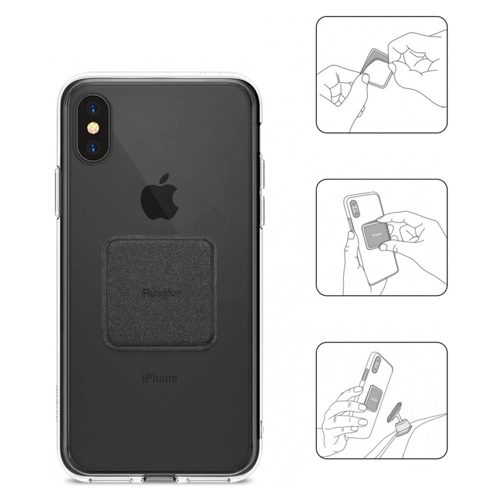 Hurtownia GSM - Plăci din PU Leather Metal pentru suportul magnetic Ringke Negru - RGK719BLK - {ean13} - Hurt