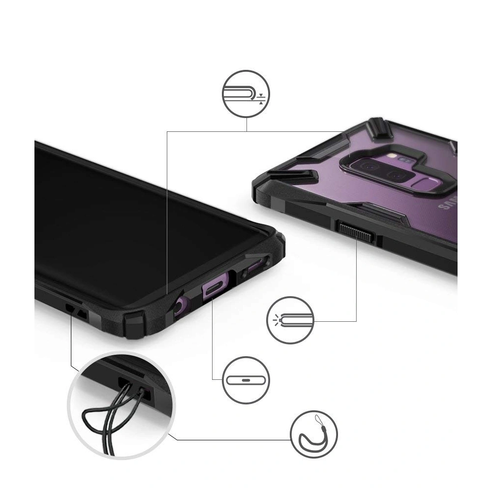 Hurtownia GSM - Etui Ringke Fusion-X Samsung Galaxy S9 Plus černé - RGK722BLK - {ean13} - Hurt