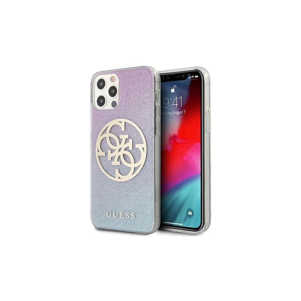 Hurtownia GSM - Etui Guess GUHCP12LPCUGLBPG Apple iPhone 12 Pro Max modré/blue tvrdé pouzdro Glitter Gradient 4G Circle Logo - GUE962BLU - {ean13} - Hurt