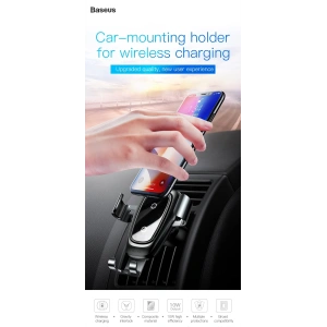 Uchwyt samochodowy z ładowarką indukcyjną Baseus Metal Gravity Car Mount Wireless Charger