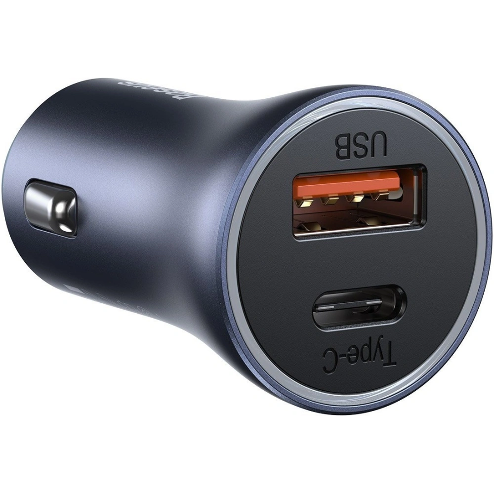 Hurtownia GSM - Automobilní nabíječka Baseus Golden Contactor Pro, USB + USB-C, QC4.0+, PD, SCP, 40W (šedá) + kabel USB na USB-C 1m (černý) - BSU2166BLK - {ean13} - Hurt