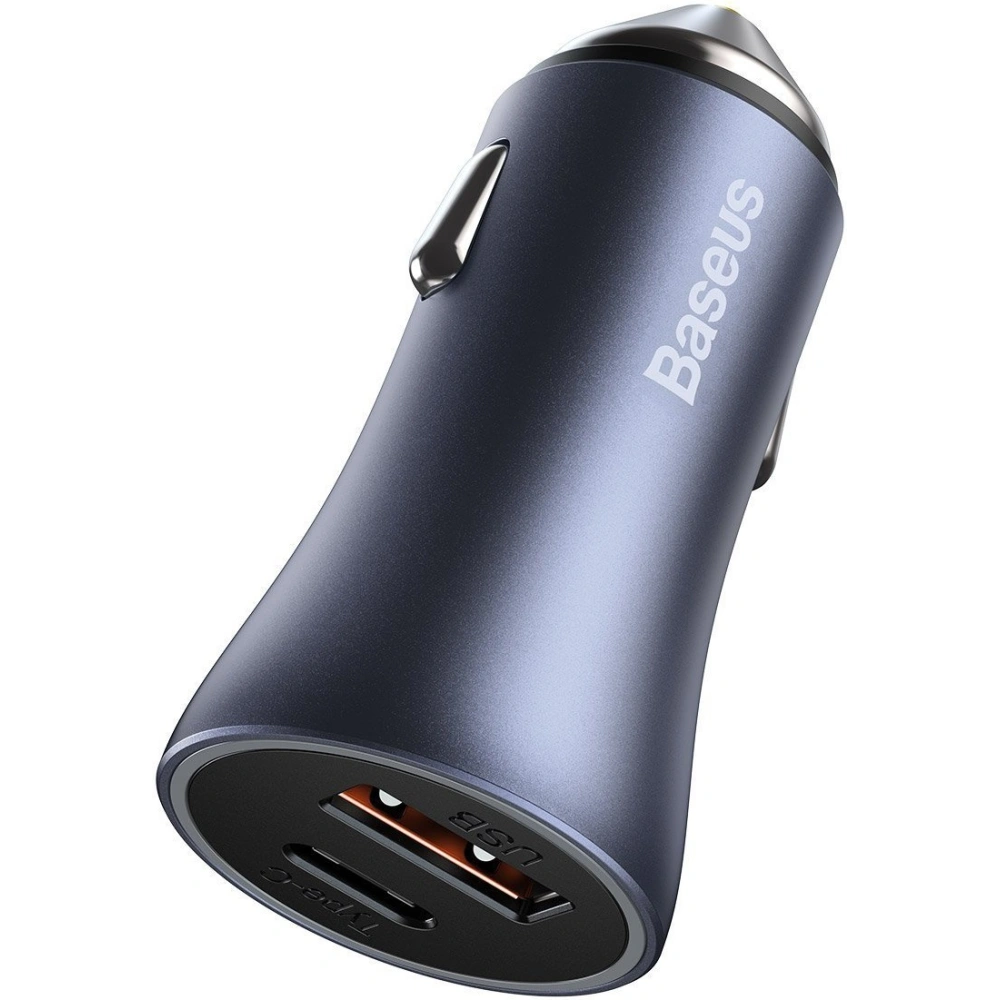 Hurtownia GSM - Automobilní nabíječka Baseus Golden Contactor Pro, USB + USB-C, QC4.0+, PD, SCP, 40W (šedá) + kabel USB na USB-C 1m (černý) - BSU2166BLK - {ean13} - Hurt