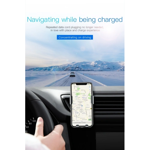 Uchwyt samochodowy z ładowarką indukcyjną Baseus Metal Gravity Car Mount Wireless Charger