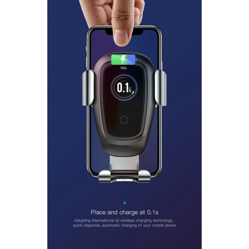 Uchwyt samochodowy z ładowarką indukcyjną Baseus Metal Gravity Car Mount Wireless Charger