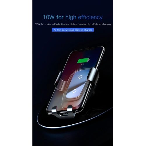 Uchwyt samochodowy z ładowarką indukcyjną Baseus Metal Gravity Car Mount Wireless Charger