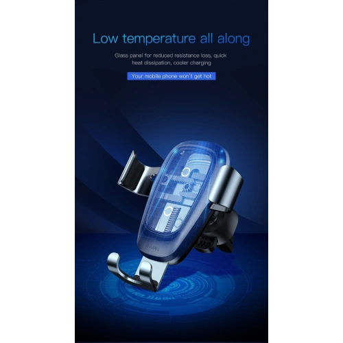 Uchwyt samochodowy z ładowarką indukcyjną Baseus Metal Gravity Car Mount Wireless Charger