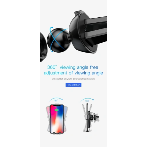Uchwyt samochodowy z ładowarką indukcyjną Baseus Metal Gravity Car Mount Wireless Charger