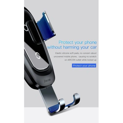 Uchwyt samochodowy z ładowarką indukcyjną Baseus Metal Gravity Car Mount Wireless Charger