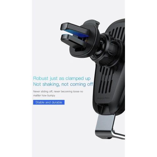 Uchwyt samochodowy z ładowarką indukcyjną Baseus Metal Gravity Car Mount Wireless Charger