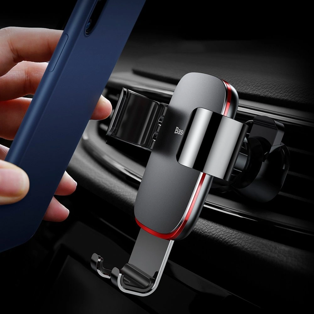 Wholesale Baseus Metal Age Gravity Car Mount Phone Holder for Air Outlet red (SUYL-D09) - BSU2236RED - {ean13} - Hurt