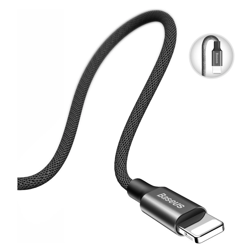 Hurtownia GSM - Baseus Yiven kabel vodič s textilním opletem USB / Lightning 1,8M černý (CALYW-A01) - BSU2253BLK - {ean13} - Hurt