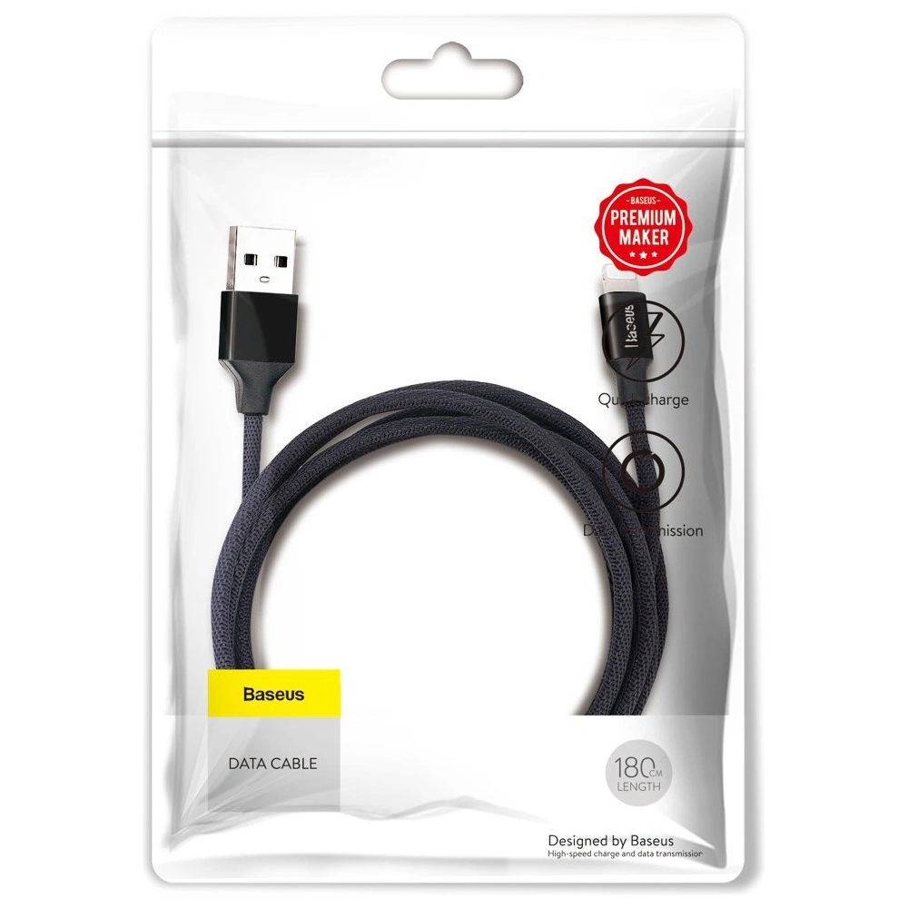 Hurtownia GSM - Baseus Yiven kabel vodič s textilním opletem USB / Lightning 1,8M černý (CALYW-A01) - BSU2253BLK - {ean13} - Hurt