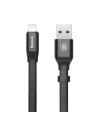 Wholesale Baseus Nimble Flat Portable USB / Lightning Cable with Buckle 2A 0,23M black (CALMBJ-B01) - BSU2255BLK - {ean13} - Hurt
