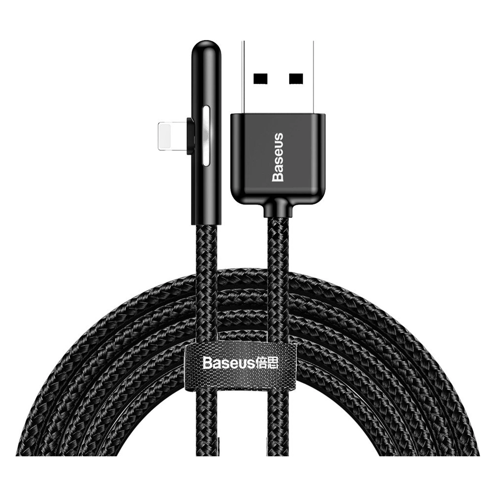 Hurtownia GSM - Baseus kątowy nylonowy kabel przewód USB Lightning dla graczy 1.5A 2m czarny (CAL7C-B01) - BSU2285BLK - {ean13} - Hurt