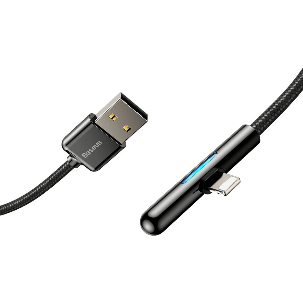 Hurtownia GSM - Baseus kątowy nylonowy kabel przewód USB Lightning dla graczy 1.5A 2m czarny (CAL7C-B01) - BSU2285BLK - {ean13} - Hurt